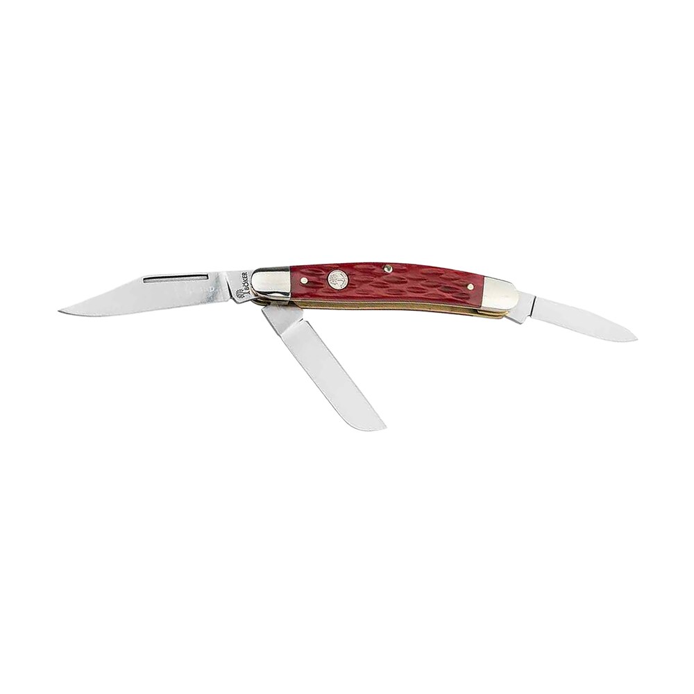 boker 110855 stockman traditional medium clip point/sheepsfoot/spey plain d2 steel blade red jigged bone handle Boker 110855 Stockman Traditional Medium Clip Point/Sheepsfoot/Spey Plain D2 Steel Blade Red Sports South item 172547
