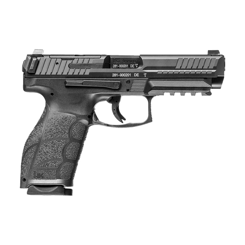 hk 81001066 vp9a1 full size 9mm luger 10+1 4.53" barrel, black steel optic ready/serrated slide, black polymer frame w/picatinny rail, interchangeable backstrap grip, ambidextrous HK 81001066 VP9A1 Full Size 9mm Luger 10+1 4.53" Sports South item 172689