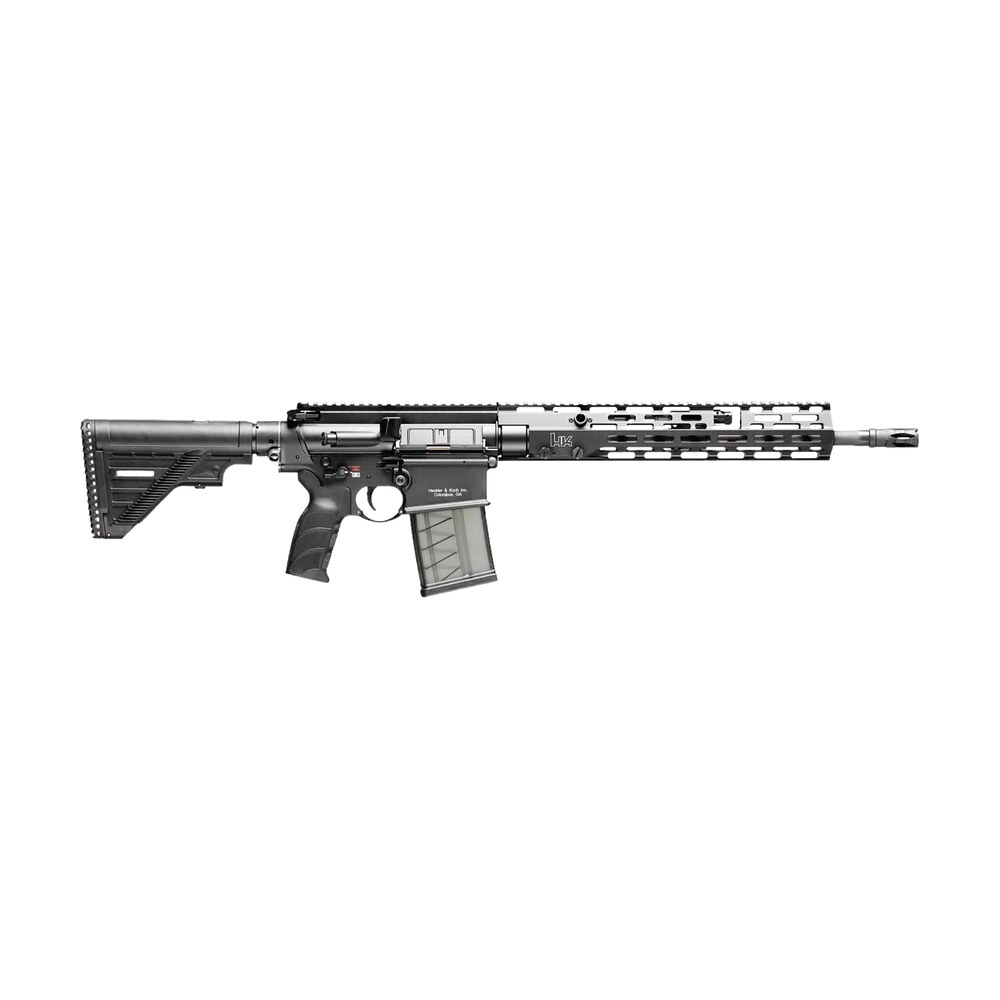 hk 81000830 mr762 a4 7.62x51mm 10+1 16.50" black threaded barrel, black picatinny rail, m lok handguard, 6 position black synthetic stock, black finger grooved grip, ambidextrous HK 81000830 MR762 A4 7.62x51mm 10+1 16.50" Black Threaded Sports South item 172738