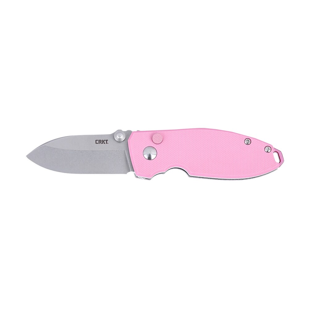 crkt 2474p squid edc 2.27" folding plain stonewashed d2 steel blade, pink g10 handle CRKT 2474P SQUID EDC 2.27" Folding Plain Stonewashed D2 Steel Blade, Pink G10 Handle Sports South item 172857