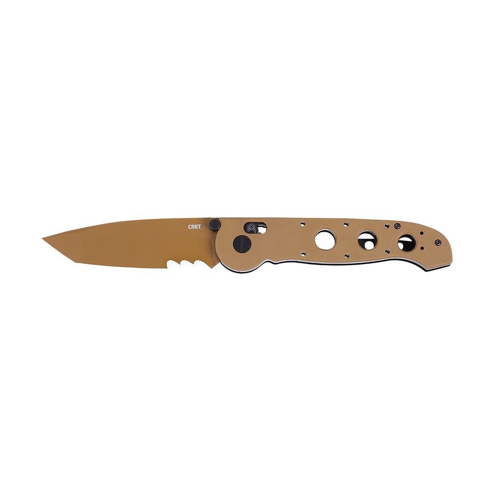 crkt m16 14xd m16 14xd 3.97" folding tanto part serrated fde tini 1.4116 ss blade, fde g10 handle CRKT M16-14XD M16 14XD 3.97" Folding Tanto Part Serrated FDE TiNi 1.4116 SS Blade, FDE G10 Sports South item 172884