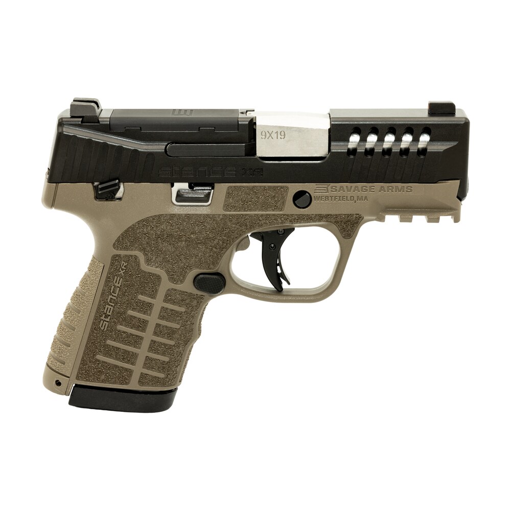 savage arms 67055 stance xr 9mm 13+1 3.20" natural black nitride ported stainless steel slide fde glass filled nylon grip ambidextrous Savage Arms 67055 Stance XR 9mm 13+1 3.20" Natural Black Nitride Ported Stainless Steel Slide Sports South item 172890