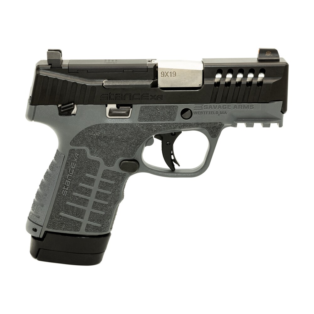 savage arms 67059 stance xr 9mm 13+1 3.20" natural black nitride ported stainless steel slide gray glass filled nylon grip ambidextrous Savage Arms 67059 Stance XR 9mm 13+1 3.20" Natural Black Nitride Ported Stainless Steel Slide Sports South item 172894