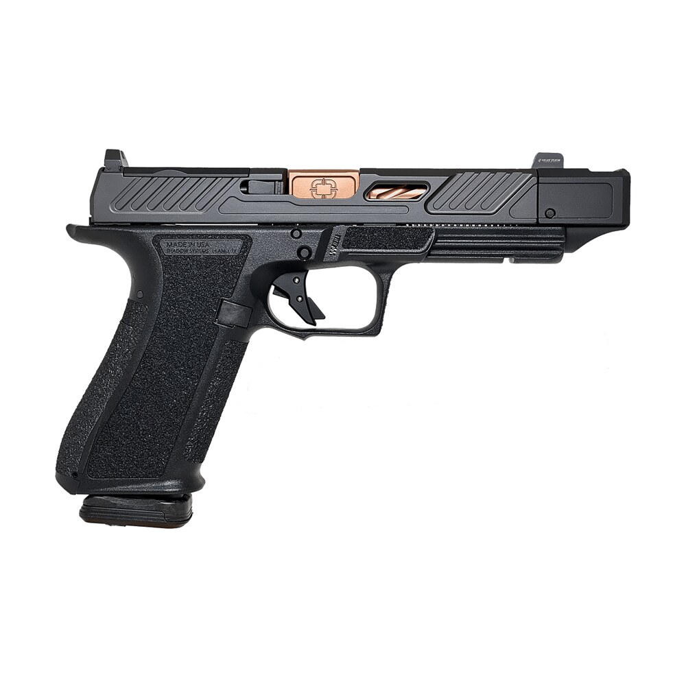 shadow systems ss2239ca dr920p elite 9mm 10+1 bronze ticn black nitride optic cut/serrated/window cut stainless steel slide black black interchangeable backstrap grip *ca compliant Shadow Systems SS2239CA DR920P Elite 9mm 10+1 Bronze TICN Black Nitride Optic Sports South item 172952