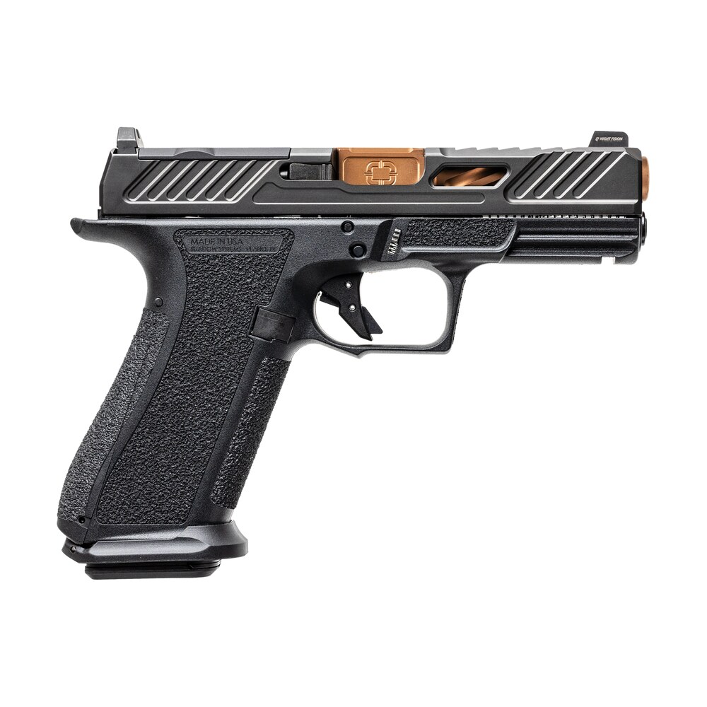shadow systems ss3039ca xr920 elite 9mm 10+1 bronze ticn black nitride optic cut/serrated/window cut stainless steel slide black black interchangeable backstrap grip *ca compliant Shadow Systems SS3039CA XR920 Elite 9mm 10+1 Bronze TICN Black Nitride Optic Sports South item 172954