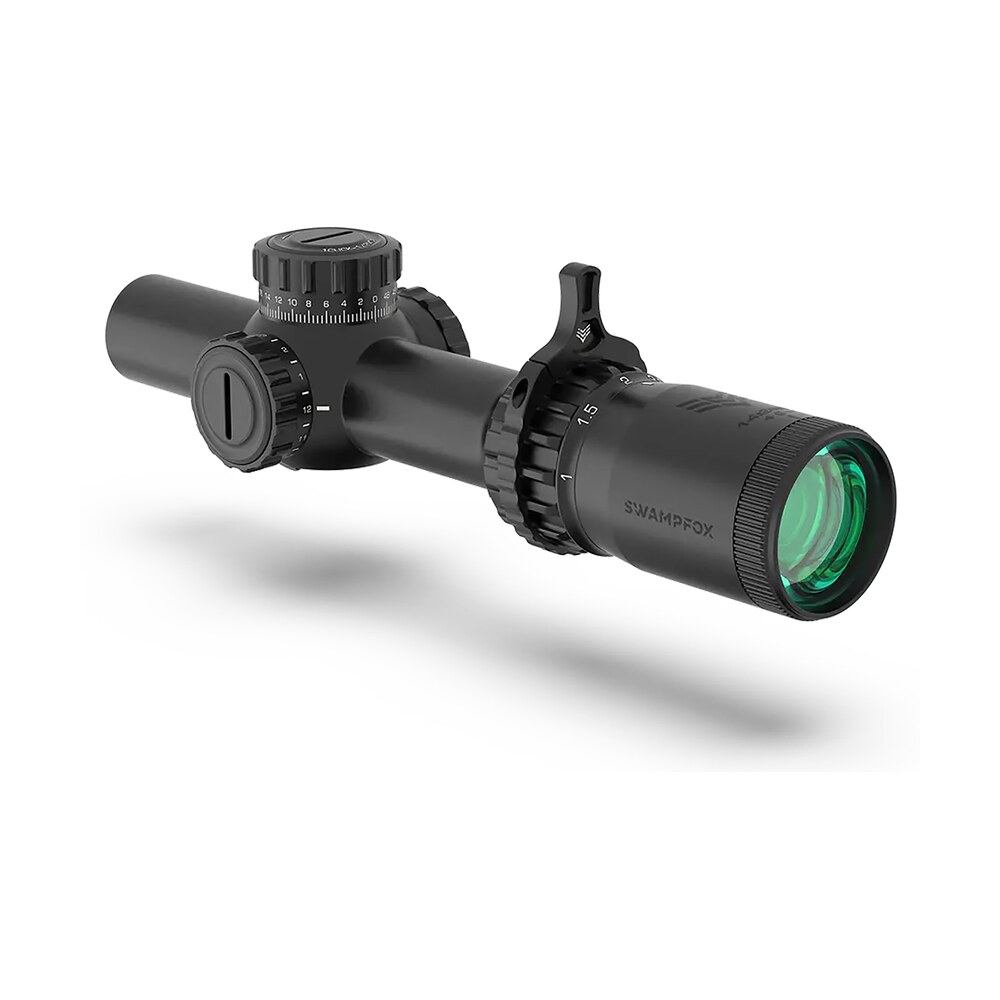 swampfox optics thk14241gf tomahawk ii black 1 4x 24mm 30mm tube bright fiber optic green reticle Swampfox Optics THK14241GF Tomahawk II Black 1-4x 24mm 30mm Tube Bright Fiber Optic Green Sports South item 173002