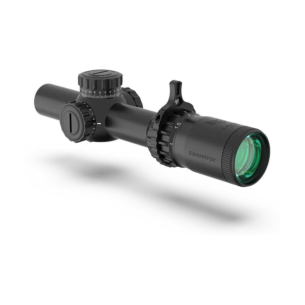 swampfox optics thk14241rf tomahawk ii black 1 4x 24mm 30mm tube bright fiber optic red reticle Swampfox Optics THK14241RF Tomahawk II Black 1-4x 24mm 30mm Tube Bright Fiber Optic Red Reticle Sports South item 173003