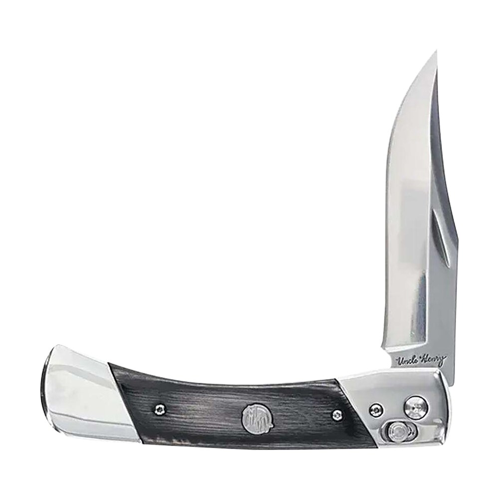 uncle henry 1222013 bear paw 3.80" folding plain 7cr17mov ss blade, black/ss wood laminate handle Uncle Henry 1222013 Bear Paw 3.80" Folding Plain 7Cr17MoV SS Blade, Black/SS Wood Laminate Sports South item 173683