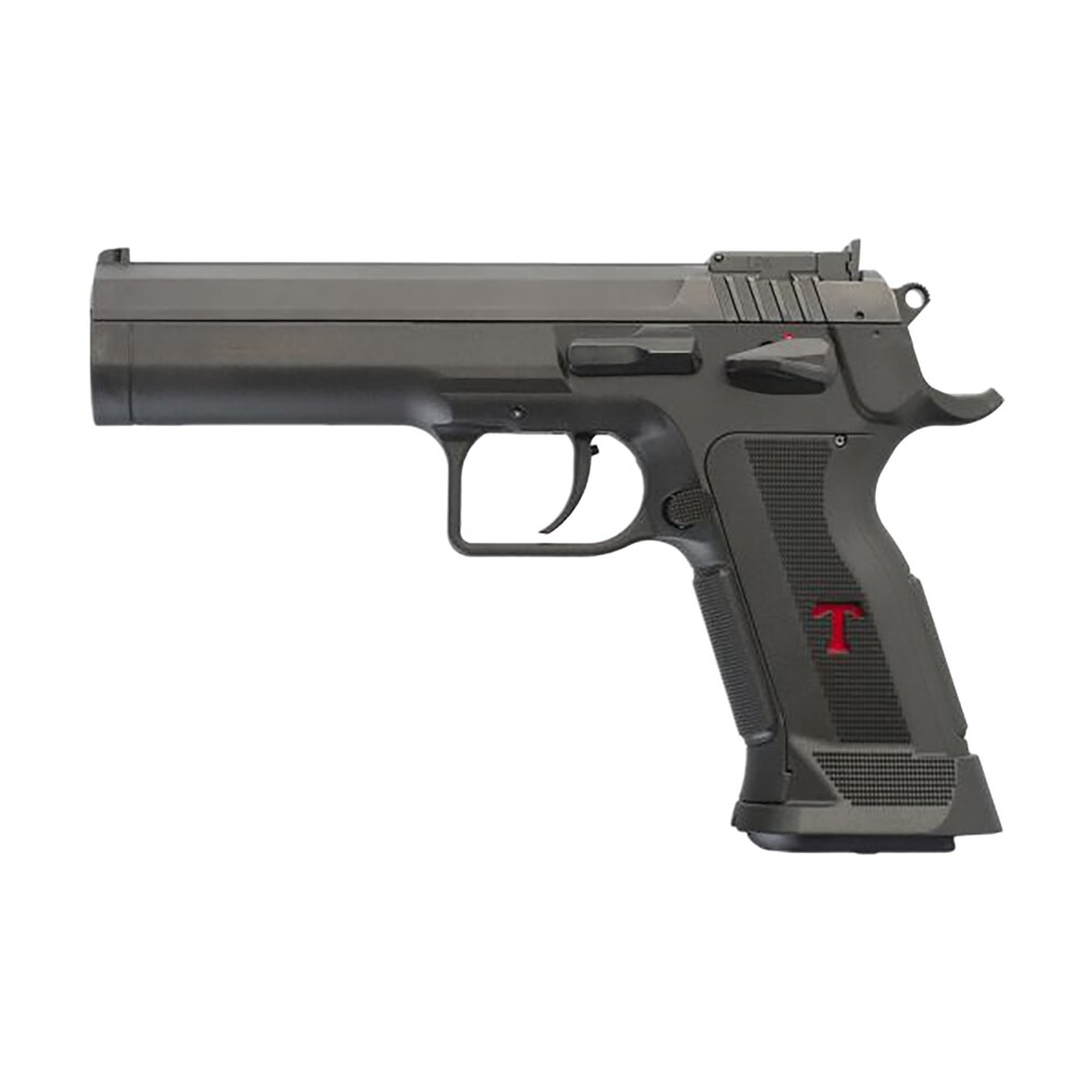 tanfoglio tflimprop9 limited custom 9mm luger 19+1 4.76" stainless steel barrel, black serrated steel slide, black polymer frame w/beavertail, textured grip Tanfoglio TFLIMPROP9 Limited Custom 9mm Luger 19+1 4.76" Stainless Steel Sports South item 173963