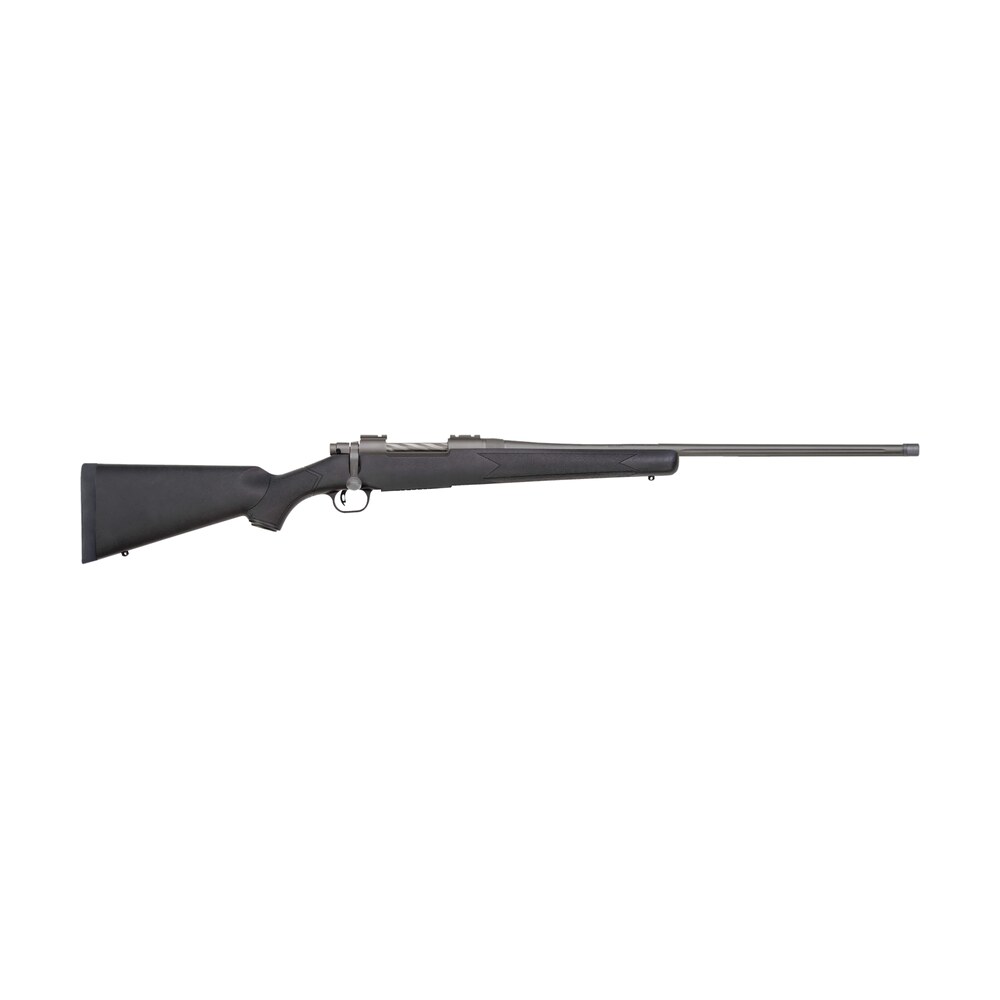 mossberg 28259 patriot full size 450 bushmaster 4+1 20" stainless cerakote fluted threaded barrel, drilled & tapped stainless cerakote receiver, black fixed synthetic stock Mossberg 28259 Patriot Full Size 450 Bushmaster 4+1 20" Stainless Cerakote Fluted Threaded Sports South item 174396