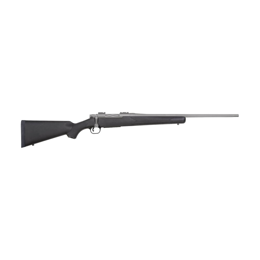 mossberg 28260 patriot full size 350 legend 4+1 22" stainless cerakote fluted barrel, drilled & tapped stainless cerakote stainless steel receiver, black fixed synthetic stock Mossberg 28260 Patriot Full Size 350 Legend 4+1 22" Stainless Cerakote Fluted Sports South item 174397