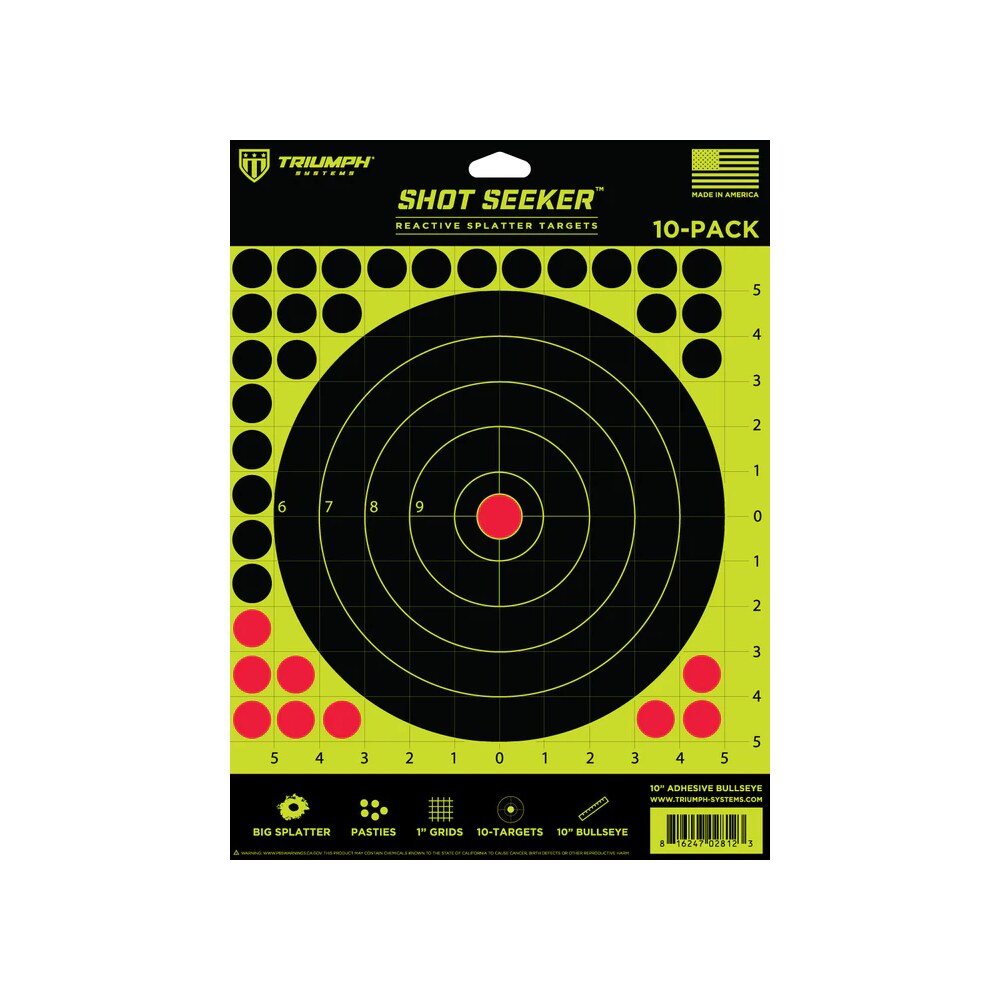 triumph systems 090010002 shot seeker self adhesive black/yellow/red paper 10 pack Triumph Systems 090010002 Shot Seeker Self-Adhesive Black/Yellow/Red Paper 10 Pack Sports South item 174427