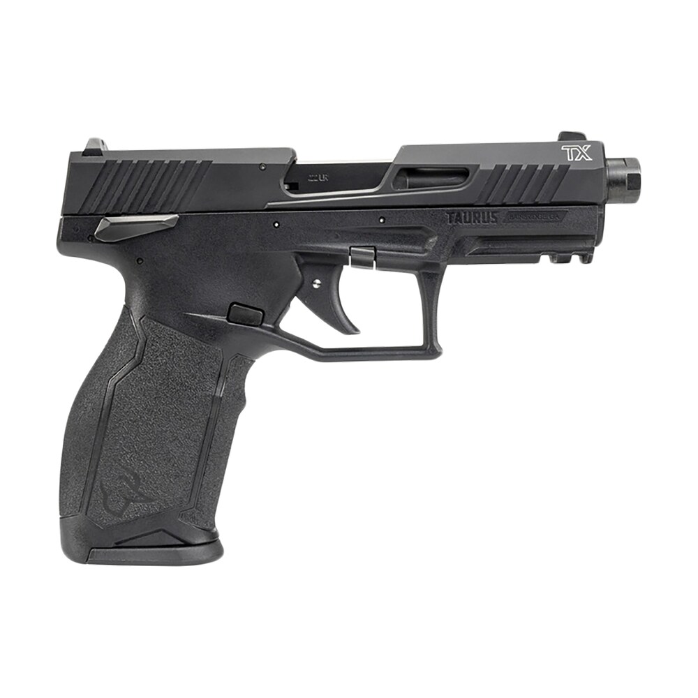 taurus 1 2tx22141 15 2tx full size frame 22 lr 15+1 4.60" matte black threaded barrel, black anodized serrated slide, matte black polymer frame w/picatinny rail, textured grip Taurus 1-2TX22141-15 2TX Full Size Frame 22 LR 15+1 4.60" Matte Black Threaded Sports South item 174522
