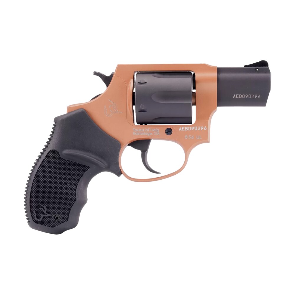 taurus 2 85621ulc22 856 ultra lite small 38 special +p 6 shot 2" matte black alloy steel barrel & cylinder, cerakote copper aluminum frame, transfer bar safety, exposed hammer Taurus 2-85621ULC22 856 Ultra-Lite Small 38 Special +P 6 Shot 2" Matte Black Alloy Steel Barrel Sports South item 174526