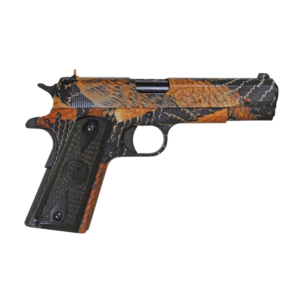 iver johnson arms 1911a1boa 1911 a1 boa 45 acp 8+1 5" black steel barrel, boa snakeskin steel serrated slide, boa snakeskin steel frame w/beavertail, black dymondwood snakeskin grip Iver Johnson Arms 1911A1BOA 1911 A1 BOA 45 ACP 8+1 5" Black Steel Sports South item 174701