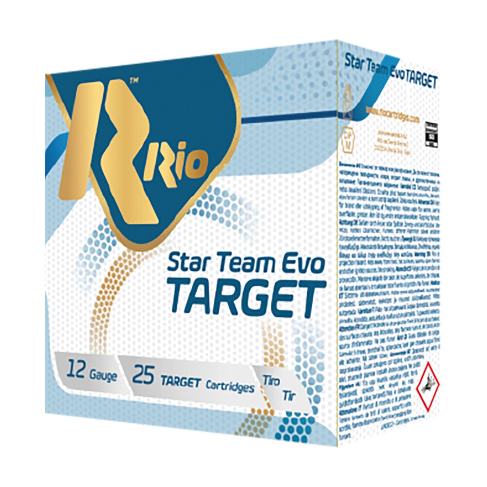 rio ammunition stt28lt9 star team evo target 12gauge 2.75" 1oz 9shot 25 per box/10 case Rio Ammunition STT28LT9 Star Team EVO Target 12Gauge 2.75" 1oz 9Shot 25 Per Box/10 Case Sports South item 174733