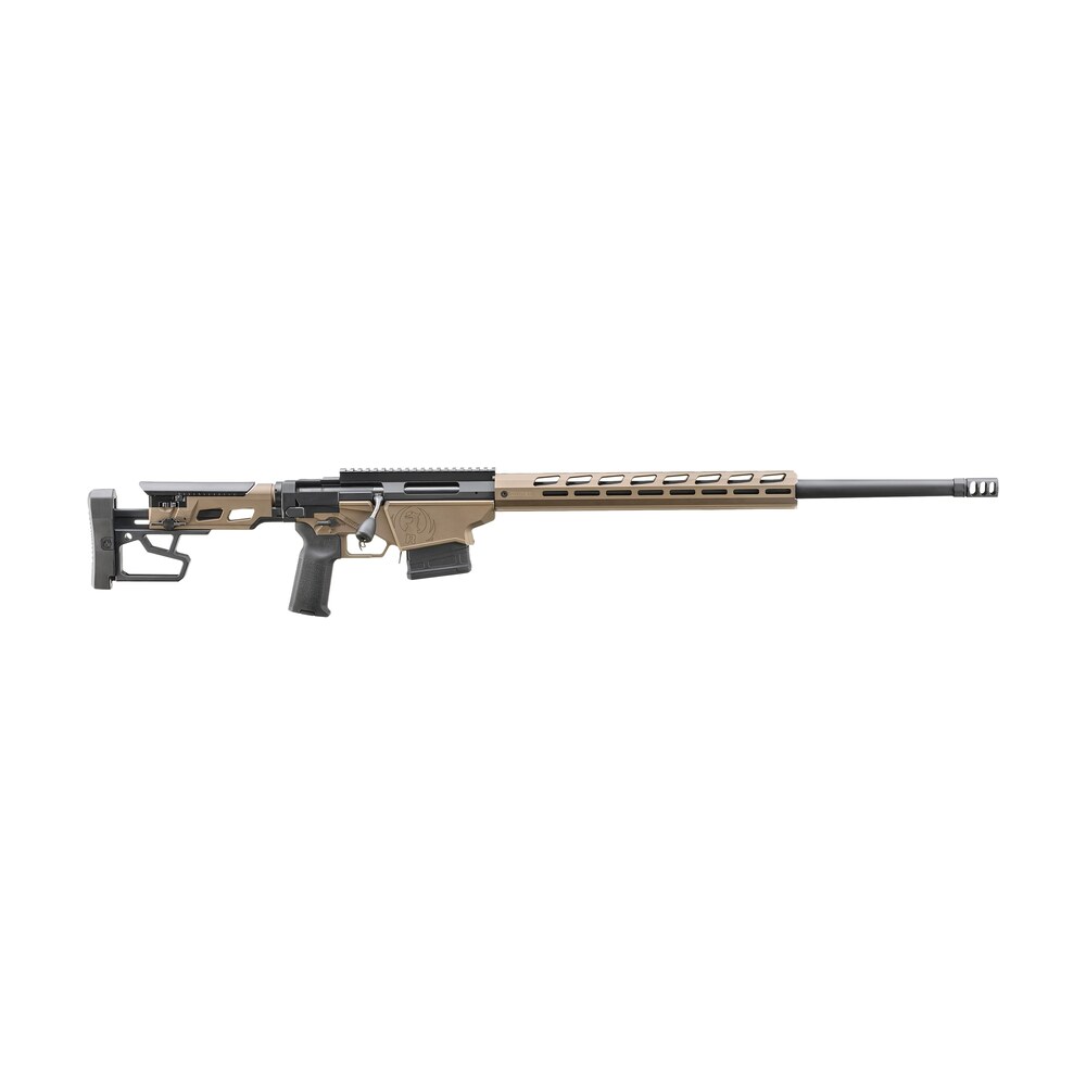 ruger 18105 precision 6.5 prc 10+1 26" black threaded barrel, smoked bronze cerakote picatinny rail stainless steel receiver, m lok handguard, adj folding black stock, black magpul k2 xl grip Ruger 18105 Precision 6.5 PRC 10+1 26" Black Threaded Sports South item 174971