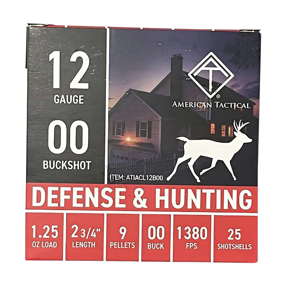 ati atiacl12b00 12gauge 2.75" 1 1/4oz 00buck shot 25 per box/10 case ATI ATIACL12B00 12Gauge 2.75" 1 1/4oz 00Buck Shot 25 Per Box/10 Case Sports South item 175066