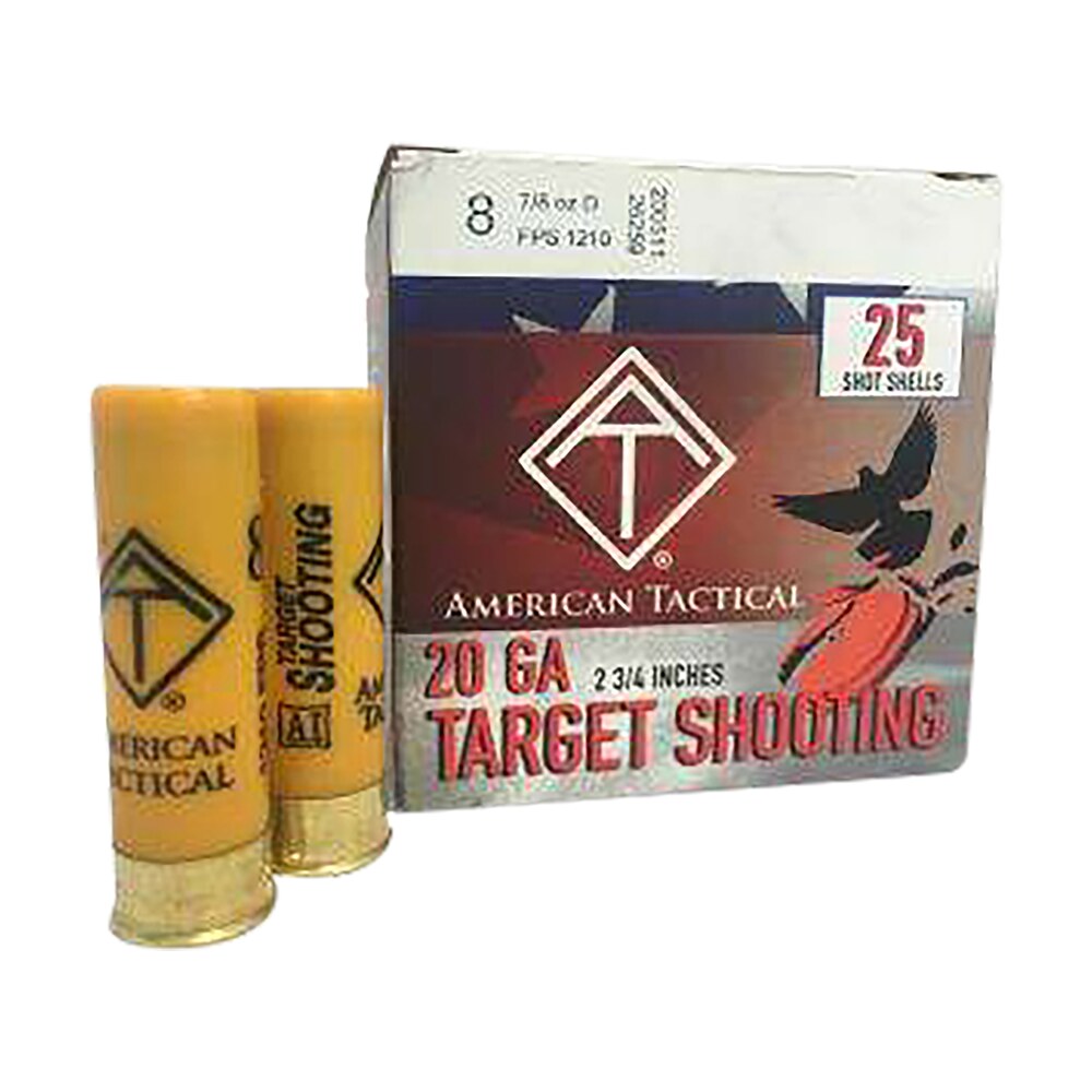 ati target load 20gauge 2.75" 7/8oz 8shot 25 per box/10 case ATI Target Load 20Gauge 2.75" 7/8oz 8Shot 25 Per Box/10 Case Sports South item 175069