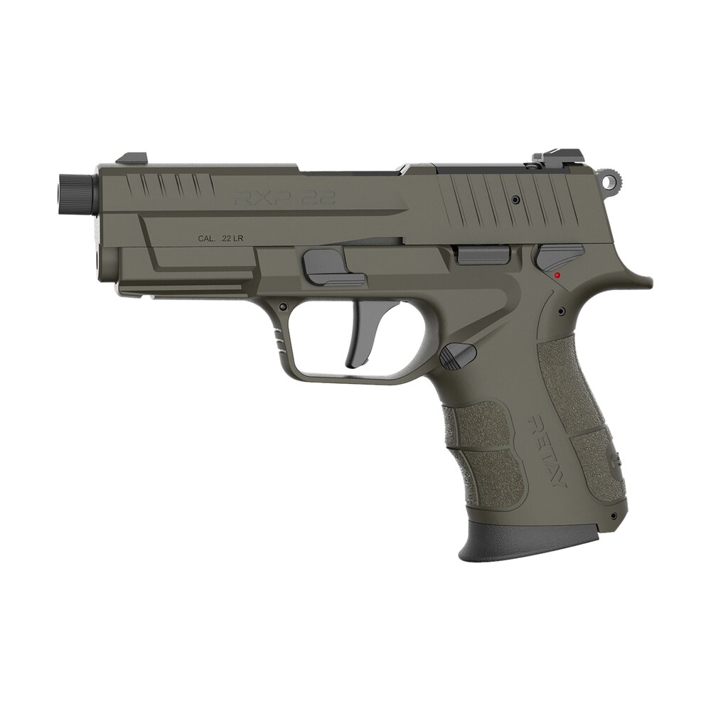 retay usa rxp22od10th rxp 22 lr 10+1 4" black threaded barrel, od green cerakote rmr/rmsc optic ready/serrated slide, od green cerakote polymer frame w/accessory rail, textured grip Retay USA RXP22OD10TH RXP 22 LR 10+1 4" Black Threaded Sports South item 175513