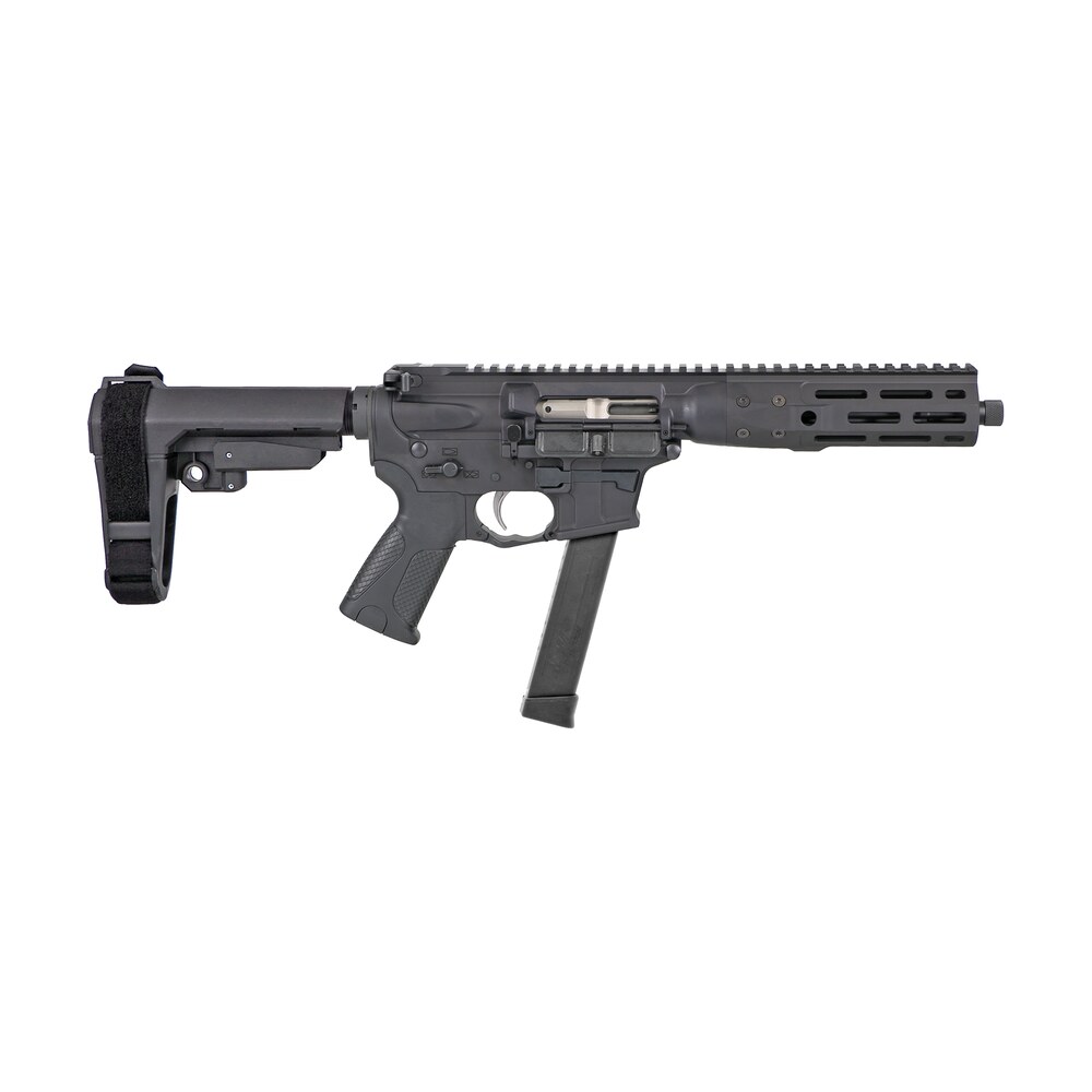 lwrc icp9b8sba3 ic 9 9mm luger 8.50" 30+1 black nitride threaded barrel, black anodized aluminum picatinny rail receiver, sb tactical sba3 brace, lwrc ultra combat grip, ambidextrous LWRC ICP9B8SBA3 IC-9 9mm Luger 8.50" 30+1 Black Nitride Threaded Sports South item 175802