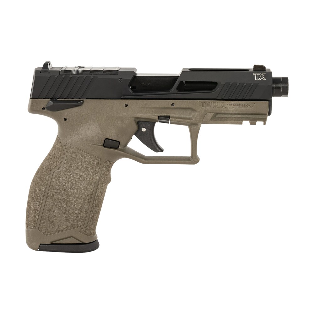 taurus 1 2tx22p141o 10 tx22 t.o.r.o. 22 lr 10+1 4.60" matte black threaded barrel, black hard coat anodized optic ready/serrated slide, od green polymer frame w/picatinny rail, textured grip Taurus 1-2TX22P141O-10 TX22 T.O.R.O. 22 LR 10+1 4.60" Matte Black Threaded Sports South item 175900