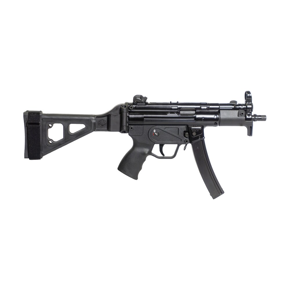 century arms hg6035sb n ap5 p 9mm luger 30+1 5.75" threaded barrel, polymer picatinny rail receiver, black synthetic sb tactical brace, black polymer grip Century Arms HG6035SB-N AP5 P 9mm Luger 30+1 5.75" Threaded Sports South item 176021