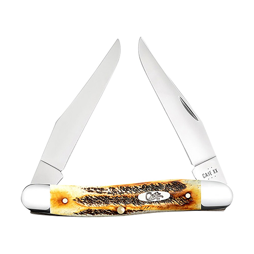 case 65346 muskrat 2.90" folding clip point plain polished tru sharp ss blade, burnt dark amber 6.5 bonestag handle Case 65346 Muskrat 2.90" Folding Clip Point Plain Polished Tru-Sharp SS Blade, Burnt Dark Amber Sports South item 176158