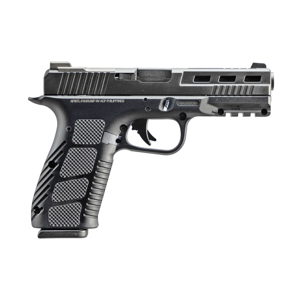 rock island 57124 stk100 9mm luger 17+1 4" black pvd ported/serrated slide, black anodized frame Rock Island 57124 STK100 9mm Luger 17+1 4" Black PVD Ported/Serrated Slide, Black Anodized Sports South item 176250