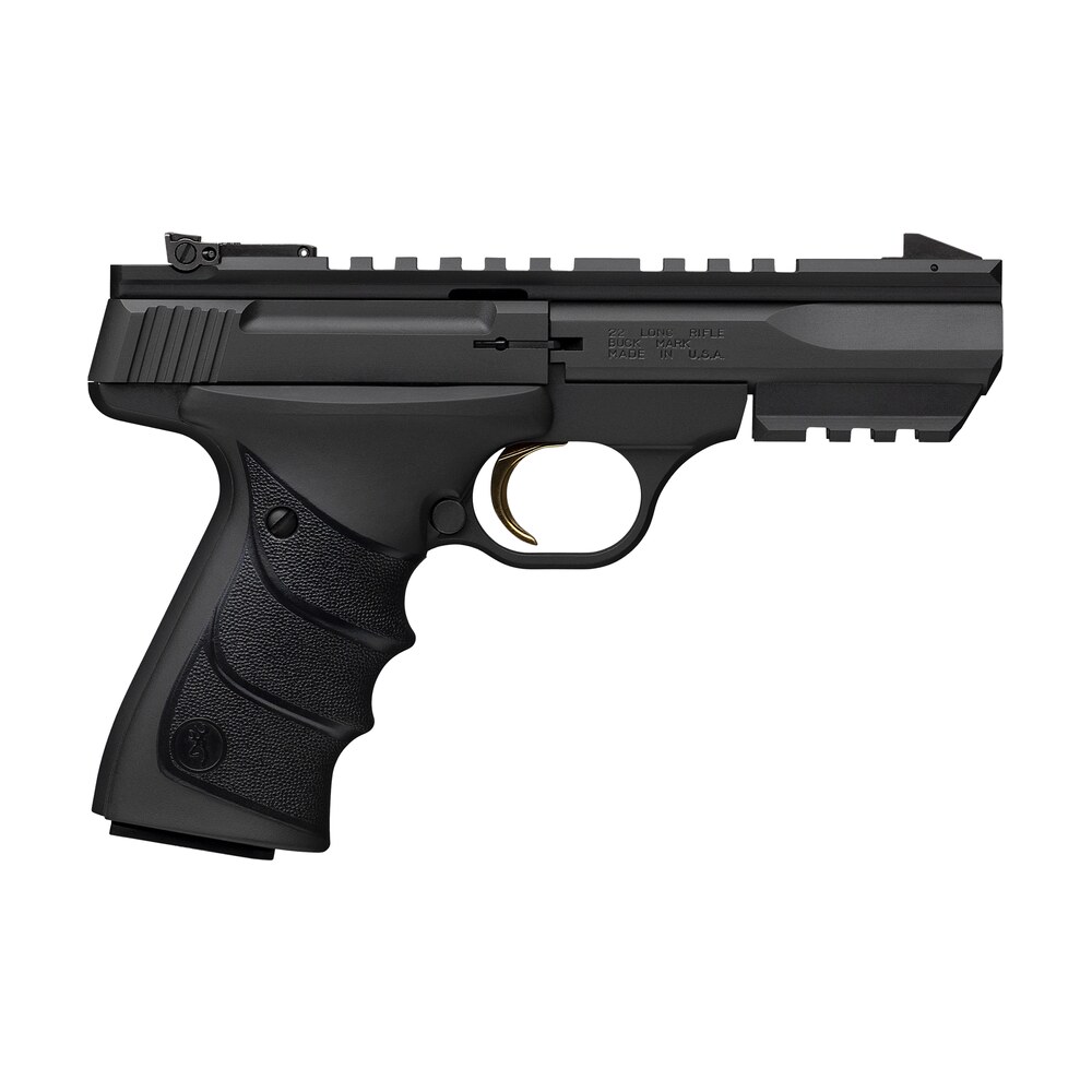 browning 051602490 buck mark black label urx 22 lr 10+1 5.50" matte blued contoured barrel, matte black serrated slide, matte black aluminum frame w/picatinny rail, black ufx overmolded grip Browning 051602490 Buck Mark Black Label URX 22 LR 10+1 5.50" Matte Blued Contoured Sports South item 176681