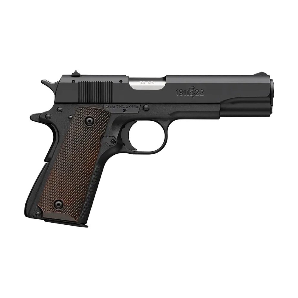 browning 051063490 1911 a1 full size frame 22 lr 10+1 4.25" stainless steel barrel, matte black serrated slide, matte black polymer frame, brown composite grip Browning 051063490 1911 A1 Full Size Frame 22 LR 10+1 4.25" Stainless Steel Sports South item 176684