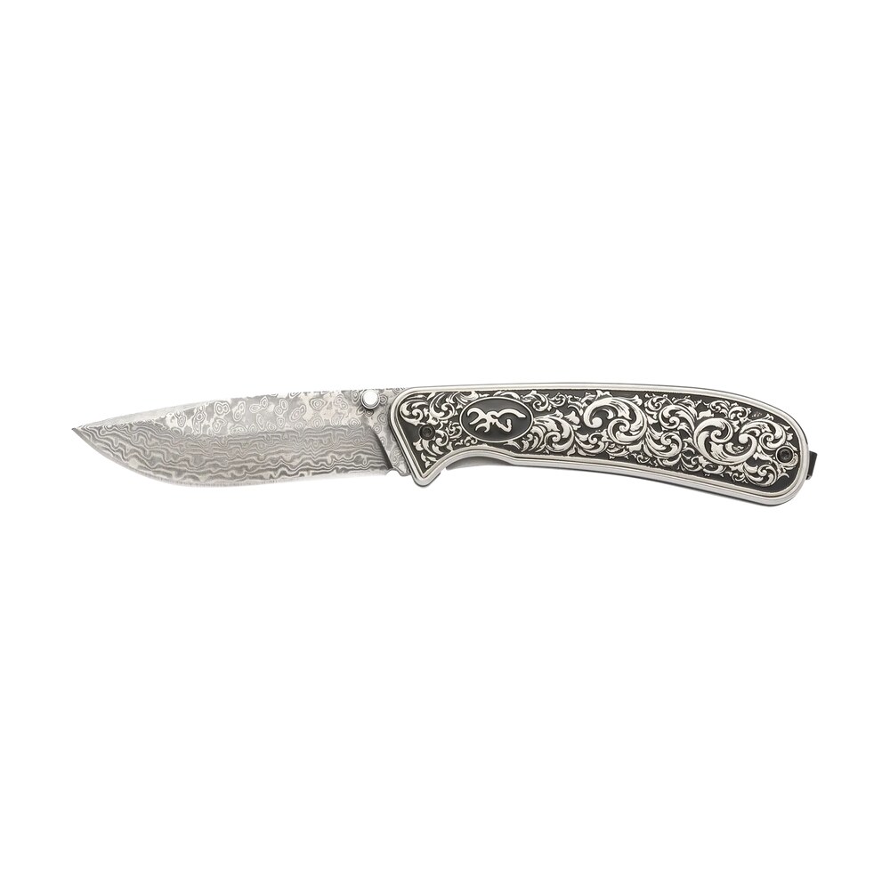 browning 3220580b grand pass 3.50" drop point damascus blade, engraved stainless steel handle Browning 3220580B Grand Pass 3.50" Drop Point Damascus Blade, Engraved Stainless Steel Handle Sports South item 176707
