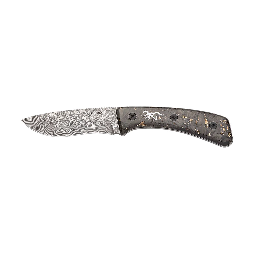 browning 3220570b rock 3.50" fixed drop point plain acid etch damascus blade, carbon fiber handle Browning 3220570B Rock 3.50" Fixed Drop Point Plain Acid Etch Damascus Blade, Carbon Fiber Sports South item 176712