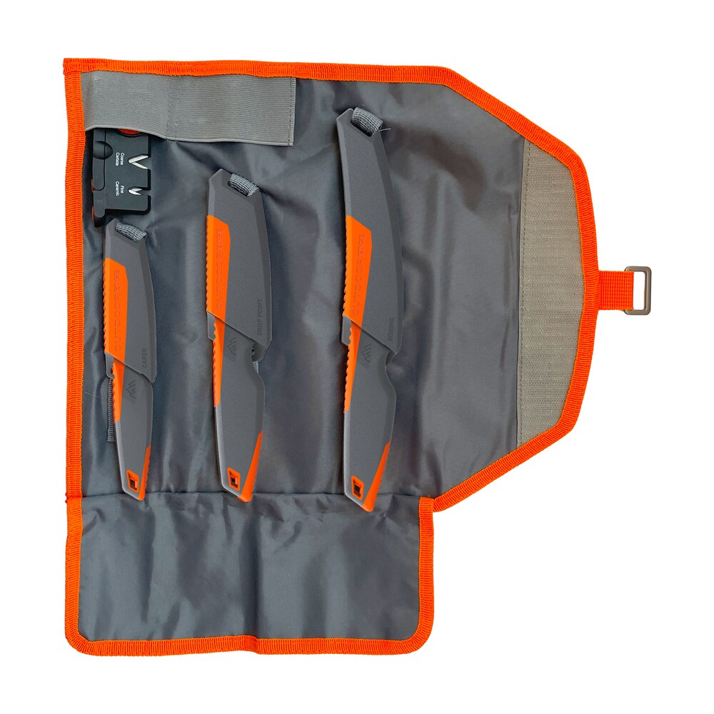 outdoor edge vntx4c vantex 3.50"/3"/5" drop point/caping/boning 7cr17mov ss blade glass filled nylon handle 4 pieces Outdoor Edge VNTX4C Vantex 3.50"/3"/5" Drop Point/Caping/Boning 7Cr17MoV SS Blade Glass-Filled Sports South item 176994