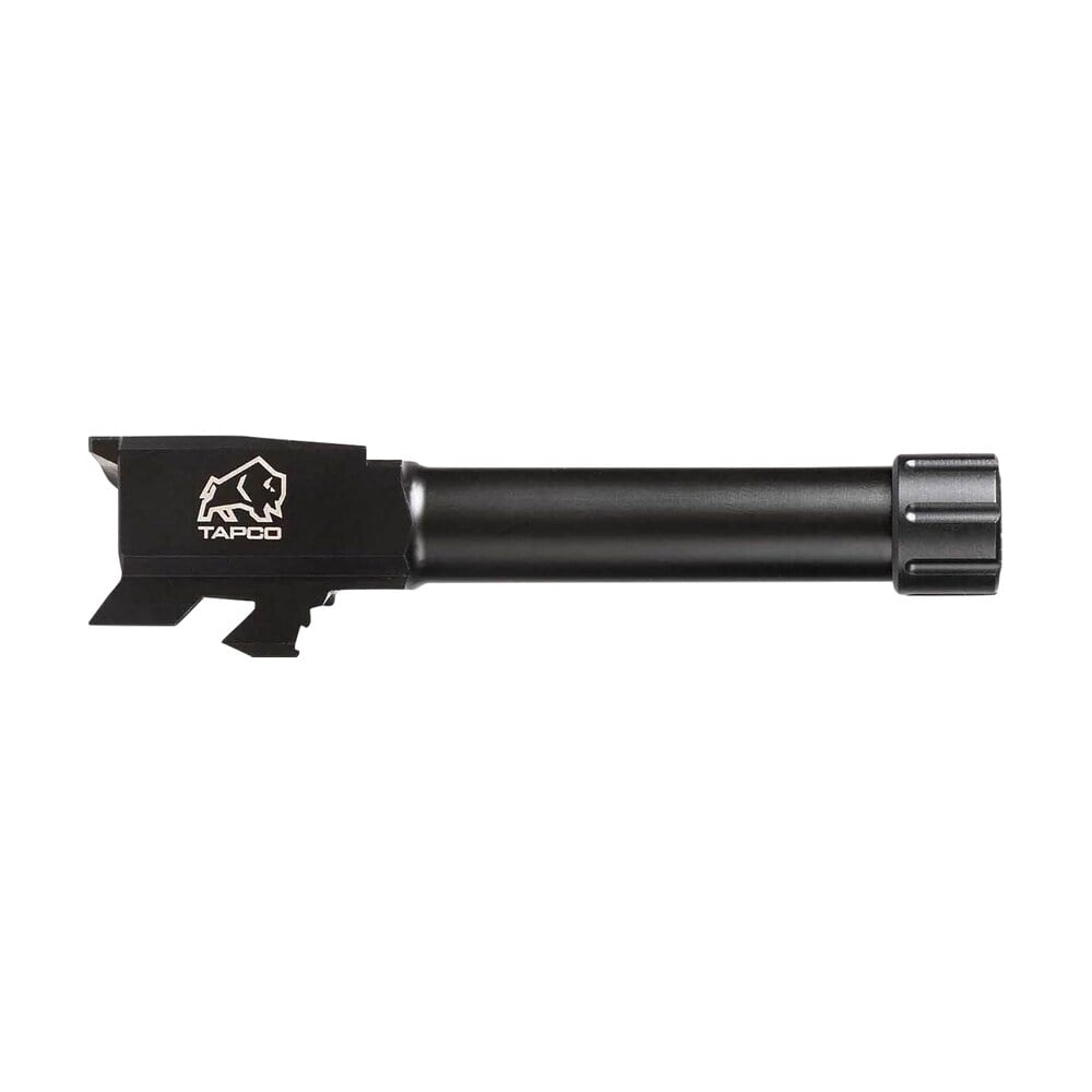 tapco tap22003 glock 9mm luger threaded black nitride stainless steel, fits glock 43/43x Tapco TAP22003 Glock 9mm Luger Threaded Black Nitride Stainless Steel, Sports South item 177182