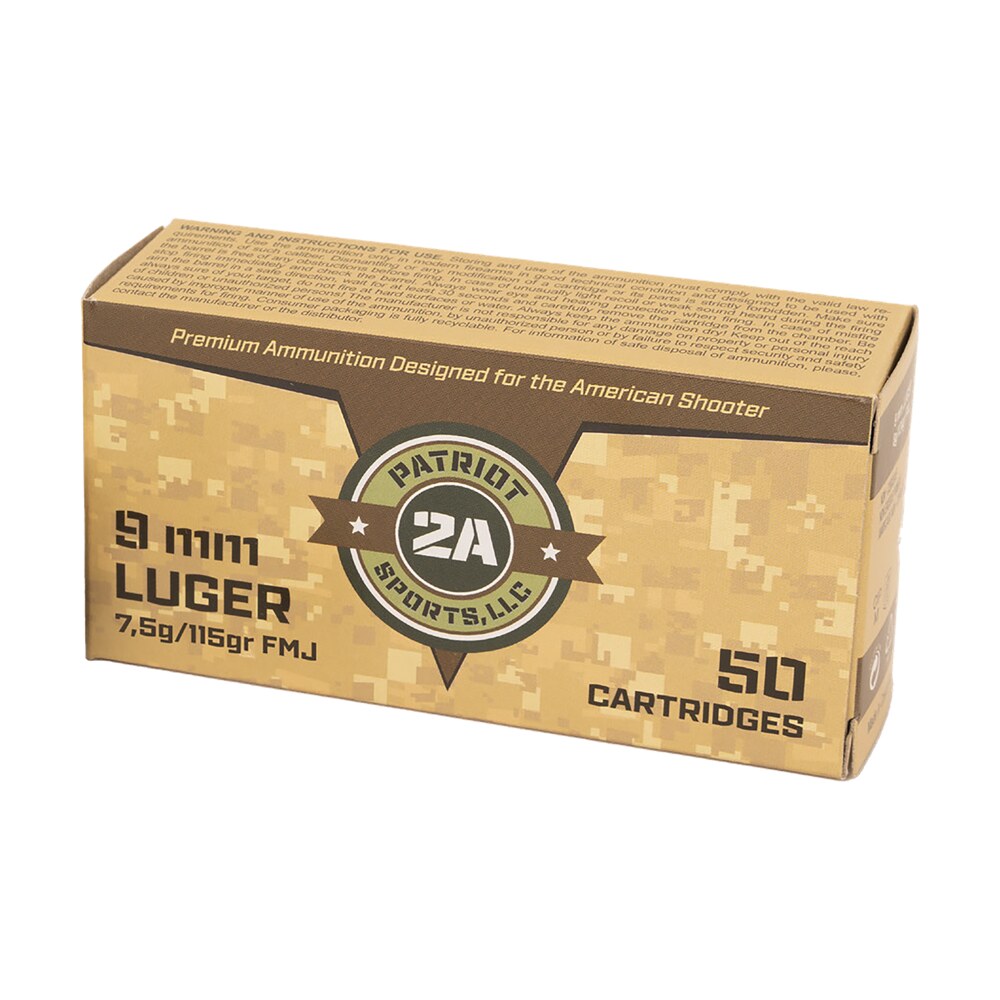 patriot sports llc p9mm115fthe patriot defense ammunition 9mm luger ammunition with a 115 grain full metal jacket projectile & brass case. PATRIOT SPORTS LLC P9MM115FThe Patriot Defense Ammunition 9mm Luger ammunition Sports South item 177291