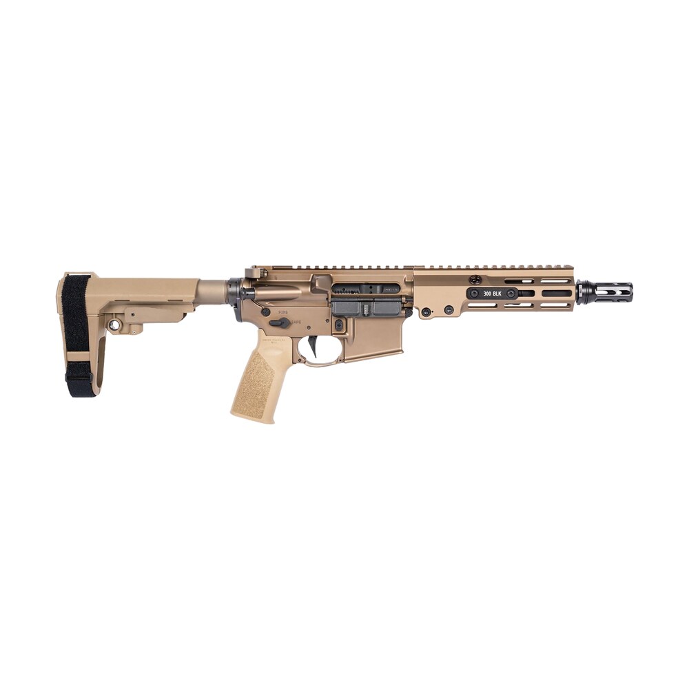 geissele automatics 08 518s super duty mod1 300 blackout 8" black threaded barrel, flat dark earth receiver w/picatinny rail, flat dark earth synthetic sb tactical sba3 brace, fde a17 grip Geissele Automatics 08-518S Super Duty MOD1 300 Blackout 8" Black Threaded Sports South item 177293