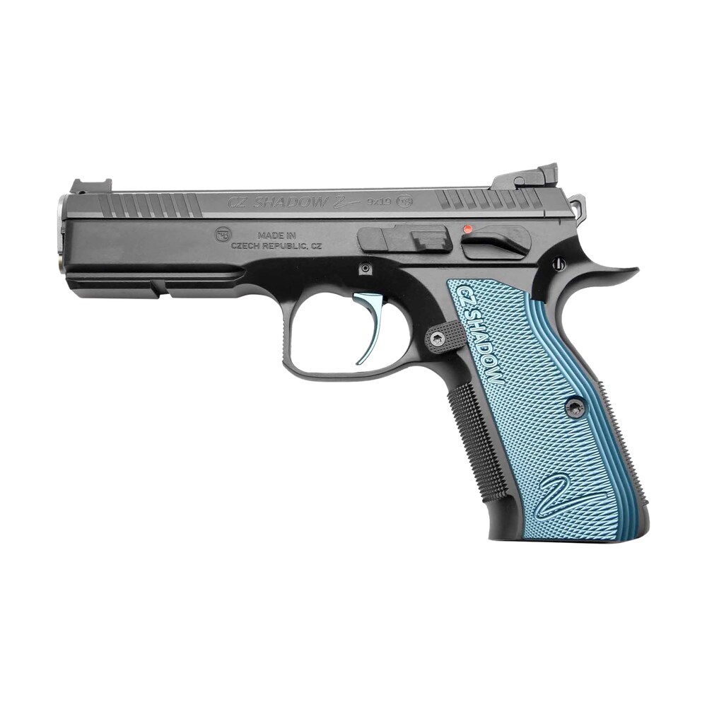 cz custom shop 91039 shadow 2 full size frame 9mm luger 17+1 4.89" black accu bushing barrel, black serrated steel slide, black polycoat steel frame w/beavertail, black checkered aluminum grip Cz Custom Shop 91039 Shadow 2 Full Size Frame 9mm Luger 17+1 4.89" Black ACCU Bushing Sports South item 177300