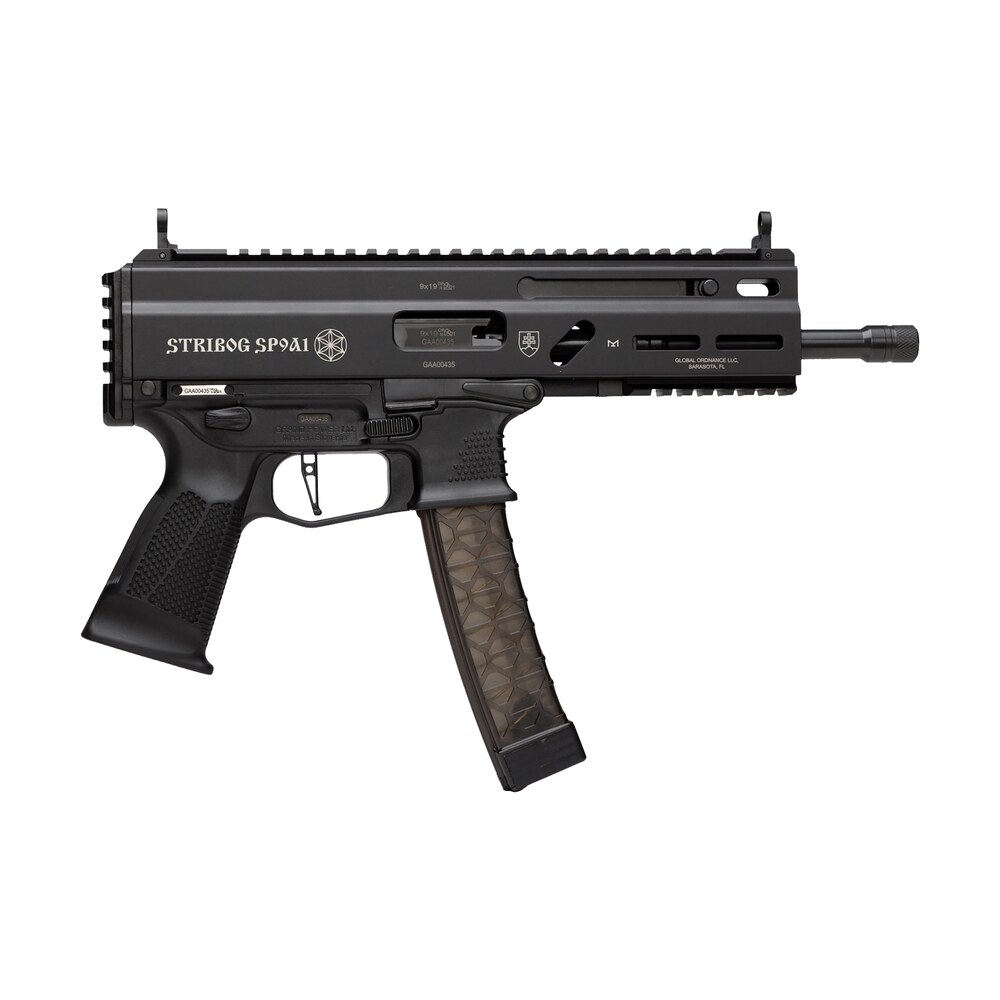 grand power 8588005808378 sp9a1 stribog 9mm luger 30+1 8" black threaded barrel, m lok handguard, black aluminum picatinny rail receiver, black polymer grip, thread protector Grand Power 8588005808378 SP9A1 Stribog 9mm Luger 30+1 8" Black Threaded Sports South item 177385