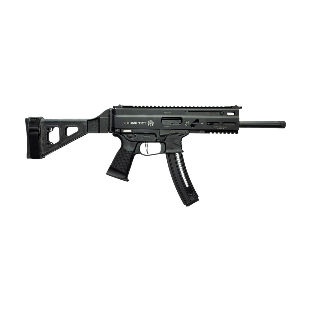 grand power 197892004817 tr22 stribog 22 lr 25+1 10" black threaded barrel, black hardcoat anodize receiver w/picatinny rail, black sb tactical brace, black polymer grip, ambidextrous Grand Power 197892004817 TR22 Stribog 22 LR 25+1 10" Black Threaded Sports South item 177418