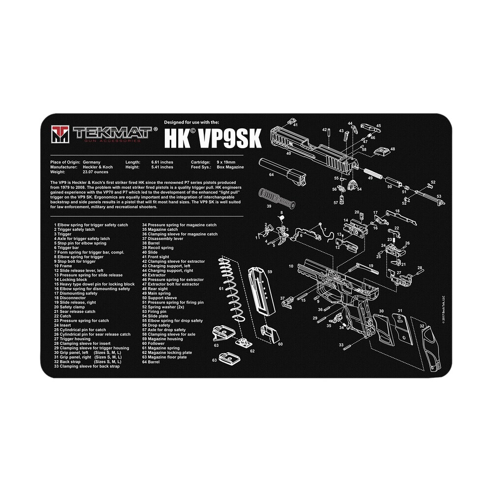tekmat tekr17hkvp9sk hk vp9sk cleaning mat black/white rubber 11"x17" hk vp9sk parts diagram TekMat TEKR17HKVP9SK HK VP9SK Cleaning Mat Black/White Rubber 11"x17" HK VP9SK Parts Diagram Sports South item 177699