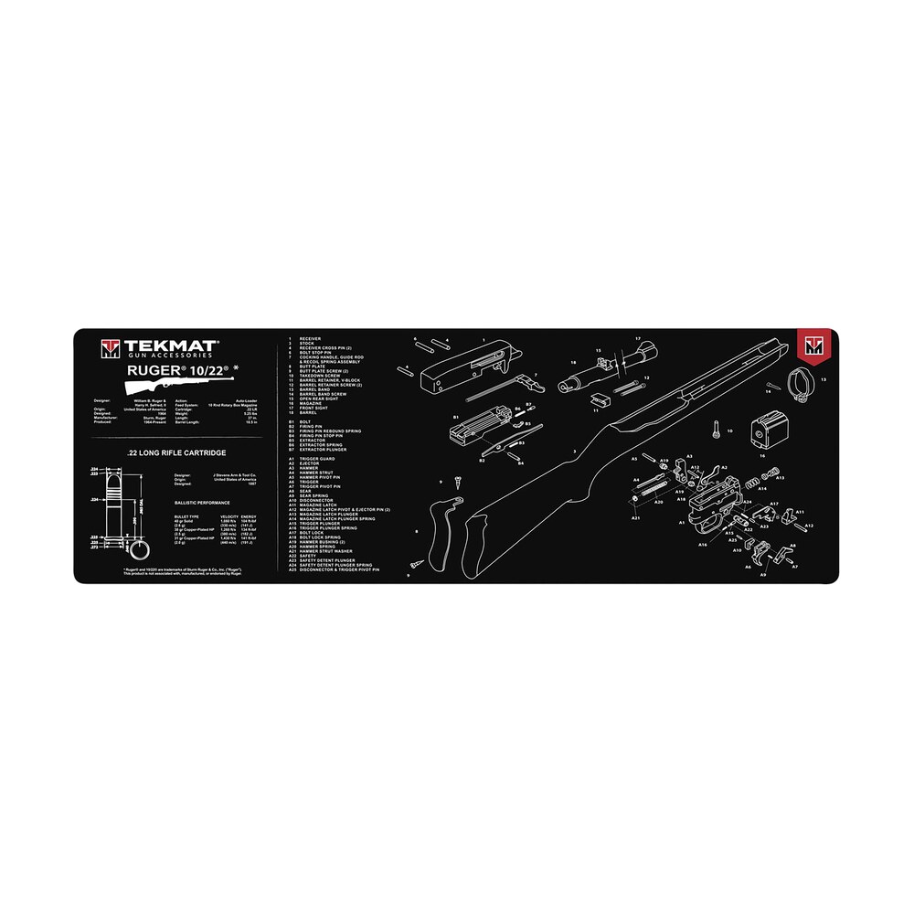 tekmat tekr361022 ruger 10/22 cleaning mat black/white rubber 12"x36" ruger 10 22 parts diagram TekMat TEKR361022 Ruger 10/22 Cleaning Mat Black/White Rubber 12"x36" Ruger 10-22 Parts Diagram Sports South item 177717