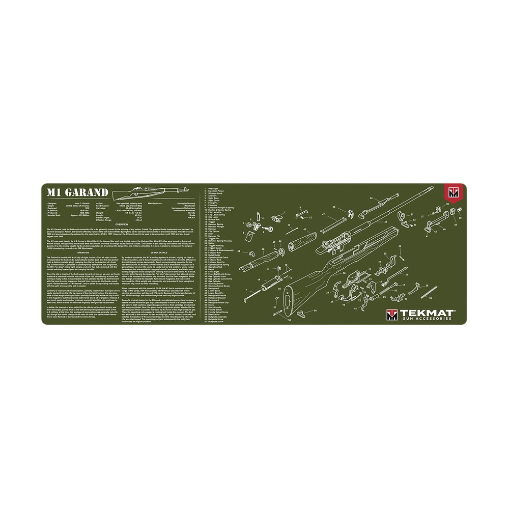 tekmat tekr36m1garand od m1 garand cleaning mat od green rubber 12"x36" m1 garand parts diagram TekMat TEKR36M1GARAND-OD M1 Garand Cleaning Mat OD Green Rubber 12"x36" M1 Garand Parts Diagram Sports South item 177720