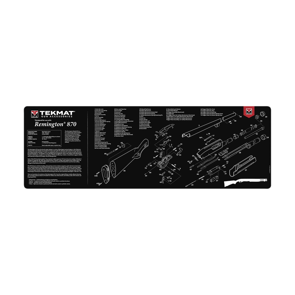 tekmat tekr36rem870 remington 870 cleaning mat black/white rubber 12"x36" remington 870 parts diagram TekMat TEKR36REM870 Remington 870 Cleaning Mat Black/White Rubber 12"x36" Remington 870 Parts Sports South item 177723