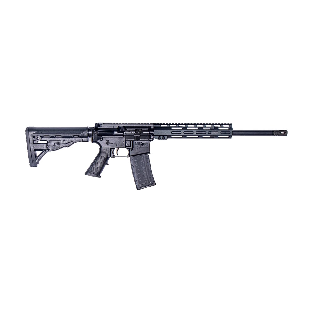 ati atig15ms300ml10 milsport 300 blackout 30+1 16" black threaded barrel, matte black picatinny rail receiver, 10" m lok handguard, black 6 position rogers super stoc, black polymer grip ATI ATIG15MS300ML10 MilSport 300 Blackout 30+1 16" Black Threaded Sports South item 177738