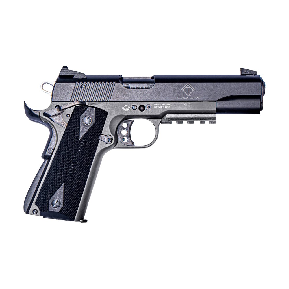 ati gerg1911adopgr gsg 1911 22 lr 10+1 5" black steel barrel, black parkerized serrated slide, gray polymer grip ATI GERG1911ADOPGR GSG 1911 22 LR 10+1 5" Black Steel Sports South item 177758