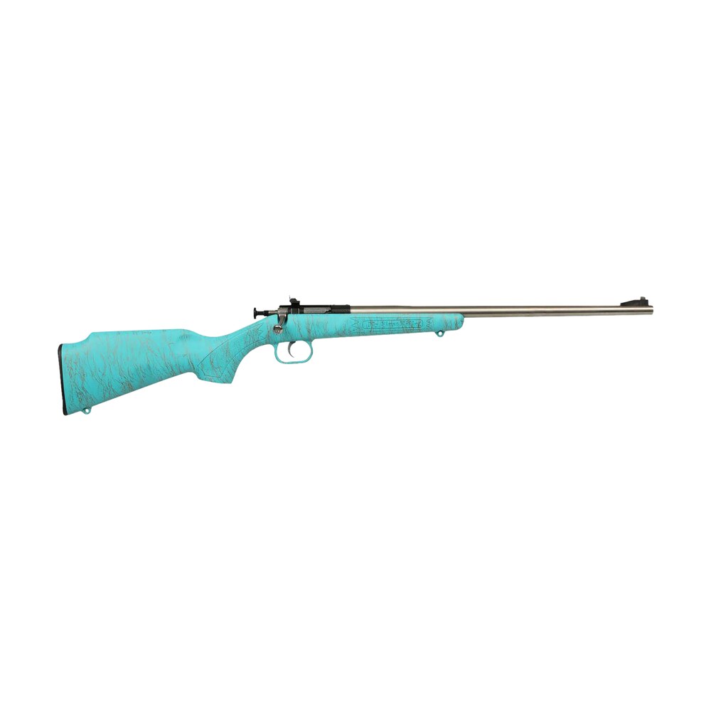 crickett ksa2446 gen2 youth 22 lr 1rd 16.13" stainless single shot barrel, stainless steel receiver, blue w/gold webbing fixed synthetic stock Crickett KSA2446 Gen2 Youth 22 LR 1rd 16.13" Stainless Single Shot Sports South item 177930