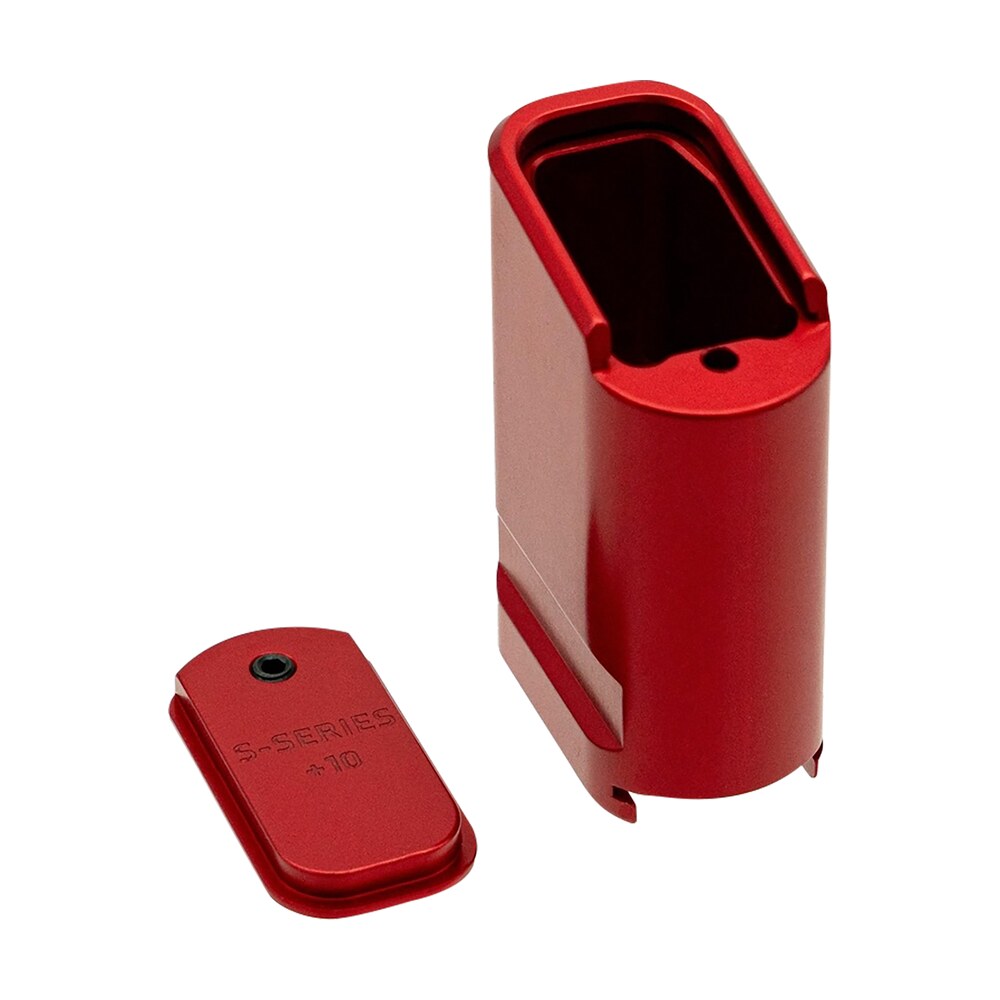 shield arms sas15me10red magazine extension extended 10rd compatible w/ shield arms s15 magazine red anodized aluminum Shield Arms SAS15ME10RED Magazine Extension Extended 10rd Compatible Sports South item 177932