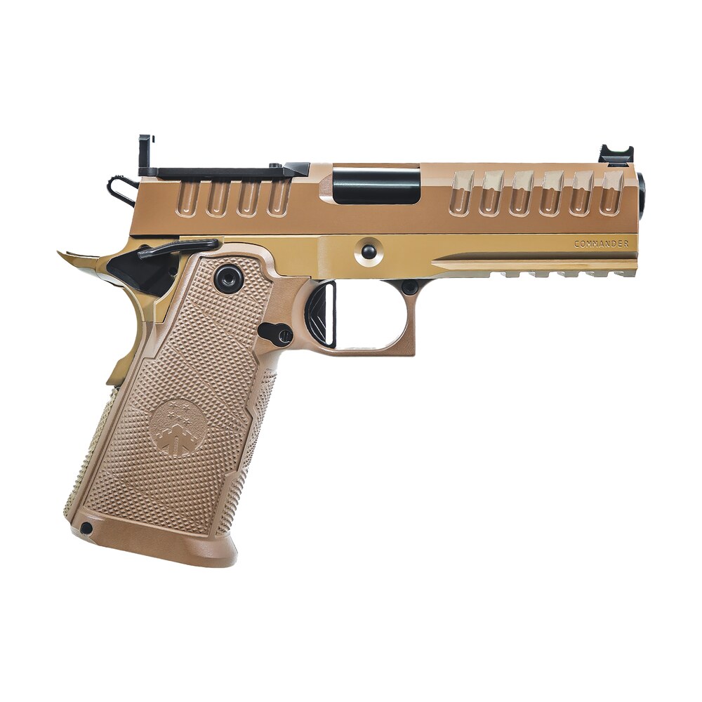watchtower firearms apache9mmcmndrfde apache commander frame 9mm luger 15+1 4.25" threaded barrel steel slide flat dark earth pvd Watchtower Firearms APACHE9MMCMNDRFDE Apache Commander Frame 9mm Luger 15+1 4.25" Threaded Sports South item 178178