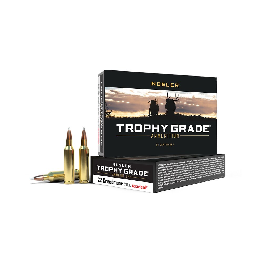 nosler 60152 trophy grade 22creedmoor 70gr accubond 20 per box/10 case Nosler 60152 Trophy Grade 22Creedmoor 70gr AccuBond 20 Per Box/10 Case Sports South item 178235
